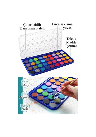 24 Renk Sulu Boya 23mm 1 Paket Giotto 24 Lü Suluboya Fırça Hediyeli Canlı Renkler Acquerelli Kaliteli Yıkanabilir Çok Renkli