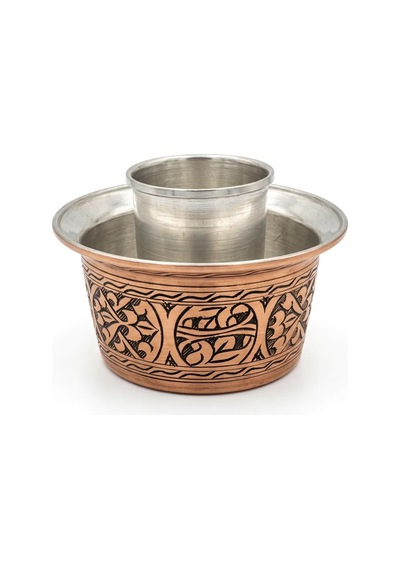Aura Copper Bakır Ehlikeyf Bardak Soğutucu El İşlemeli Ve Jelli Modeller Açık Mavi