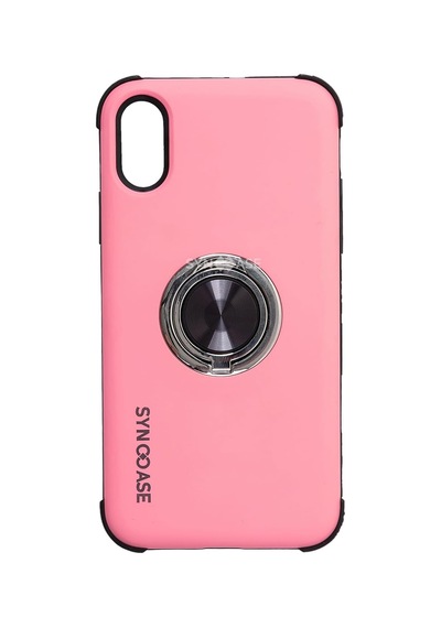 İphone Xr Halka Standlı Mat Kılıf Ring Holder Parmak Destekli Darbe Azaltıcı Tpu Koruyucu Kapak Açık Pembe