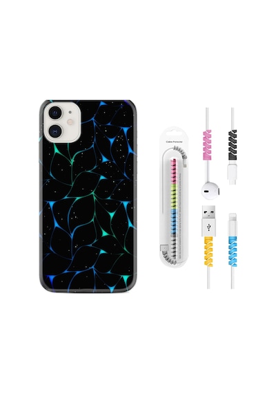 Apple Uyumlu iPhone 13 Mini Kılıf Kablo Koruyuculu Naif Çizgiler 1680