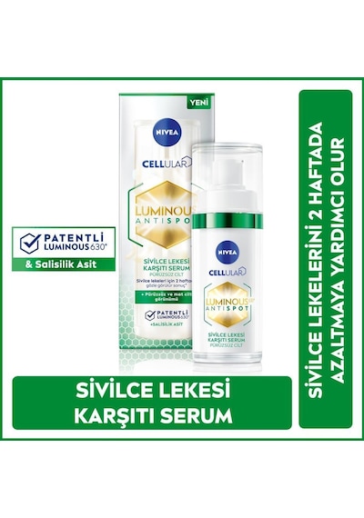 Nivea Luminous630 Sivilce Karşıtı Serum 30 ML + Derma Skin Clear Sivilce Karşıtı Yüz Temizleme Jeli 150 ML
