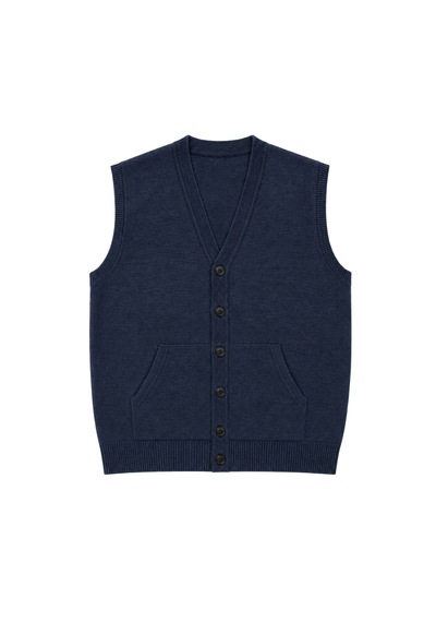 Battalmoda Erkek Büyük Beden Melanj Lacivert Cepli Triko Yelek 3xl-4xl-5xl-6xl