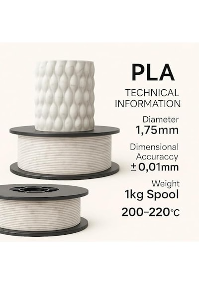 Pla+ Filament 1.75mm 1 Kg - Mermer