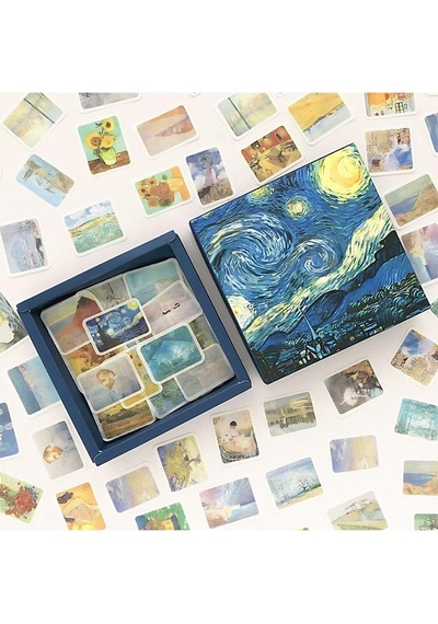 Van Gogh Temalı Kutu Sticker Bullet Journal