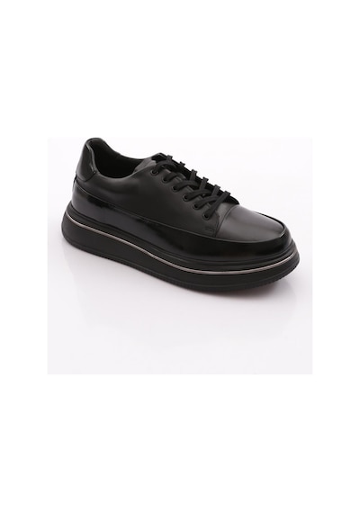 Dgn 2710 Erkek Sneaker Ayakkabı Siyah Siyah Rugan