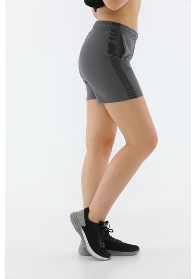 Maraton Sportswear Regular Kadın Basic Füme Şort 20309-füme Füme