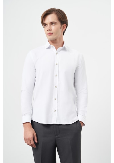 İmza Beyaz Uzun Kol Düz Bez Ayağı Yarım İtalyan Yaka Cepsiz Pamuklu Classic Slim Fit Gömlek 1004245211 Beyaz İmza Beyaz Uzun Kol Düz Bez Ayağı Yarım İtalyan Yaka Cepsiz Pamuklu Classic Slim Fit Gömlek 1004245211 Beyaz