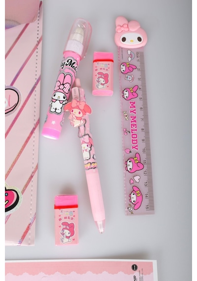 Lisanslı My Melody & Best Friends 20 Parça Kırtasiye Seti Çıtçıt Dosya,uçlu Kalem,roket Silgi Diğer