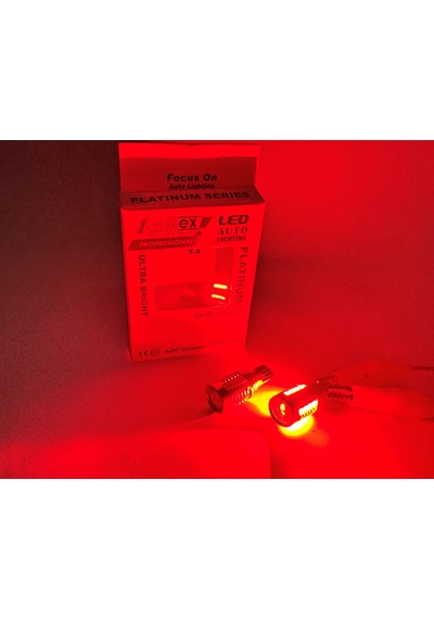Femex Platinum Mercekli T15 W16w 3035 Chip 18smd Kırmızı 10w Led Ampul