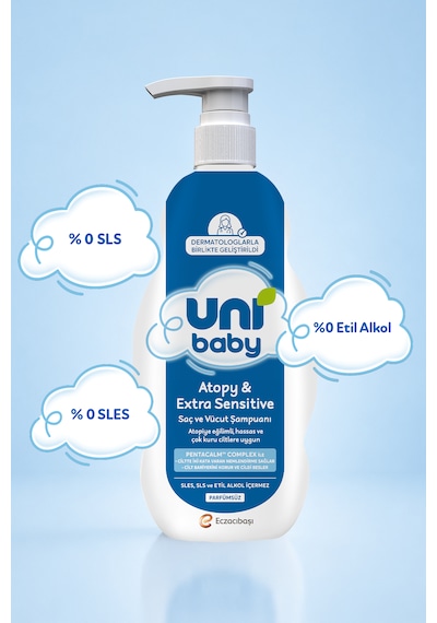 Uni Baby Atopy & Extra Sensitive Atopik Ciltlere Özel Saç ve Vücut Şampuanı 500 Ml