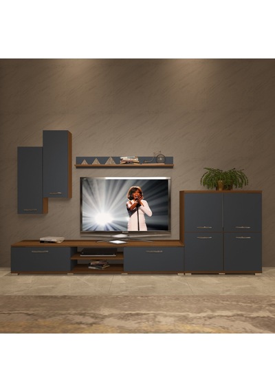 Decoraktiv Eko 6 Mdf Dvd Tv Ünitesi Tv Sehpası Ceviz - Antrasit