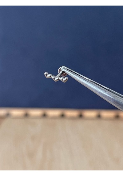 %100 G23 Titanyum 3 Kalp Titanyum Model Titanyum Labret Kıkırdak Piercing Altın - Gül