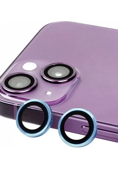 Newface Apple İphone 14 Raze Metal Kamera Lens - Mavi