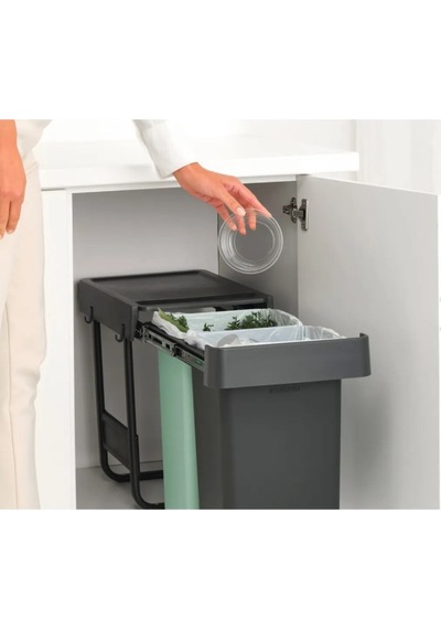 Brabantıa Sort&go Buılt In Dark Grey Çöp Kutusu 2x15lt Yeşil