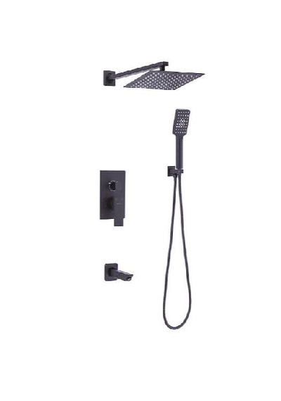 4889 Ankastre Banyo Ve Duş Sistemi Black Square Mat Siyah