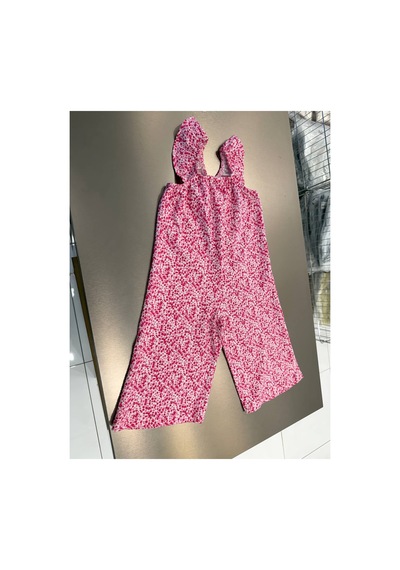 Poala Kids Pembe Çiçekli Tulum