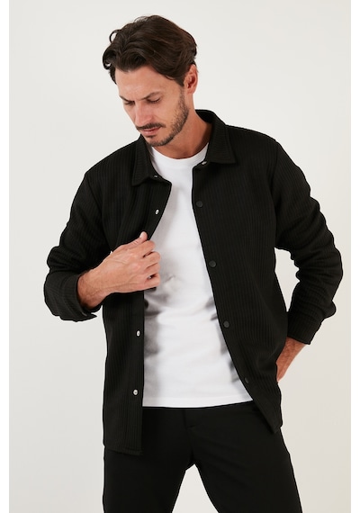 Buratti Fitilli Çıtçıtlı Relaxed Fit Erkek Gömlek 5905510 Siyah