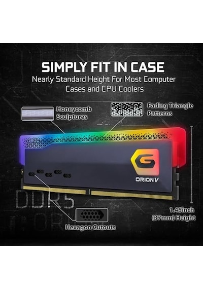 Geıl Ram Dımm 32gb Ddr5 Orıon V Rgb 2x16gb Gavsg532gb6400c42adc 6400mhz