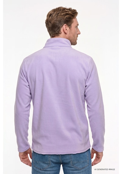 Ac&Co / Altınyıldız Classics Erkek Lıla Anti-pilling Tüylenme Yapmayan Soğuk Geçirmez Standart Fit Bato Yaka Sweatshirt Polar Lila