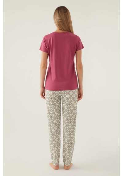 Arnetta 2881 Pamuklu Kısa Kol Kadın Pijama Takımı Mürdüm