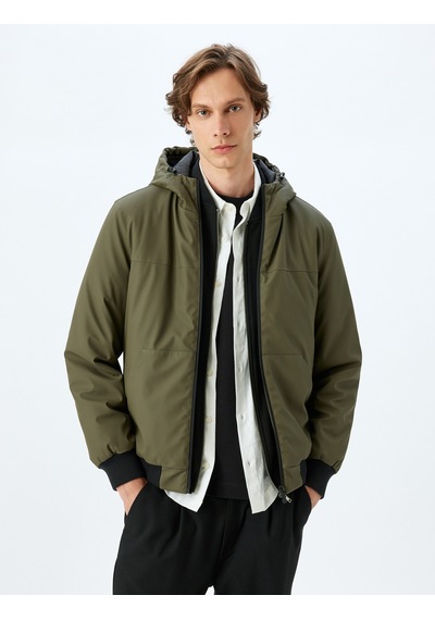 Koton Mevsimlik Ceket Slim Fit Fermuarlı Yeşil 5wam20067hw Yeşil