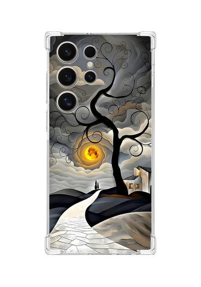 Printify Samsung Galaxy S25ultra İle Uyumlu Simya Serisi Sarmal Yolculuk Tasarımlı Uv Baskılı Köşe Korumalı Antişok Kılıf Şeffaf