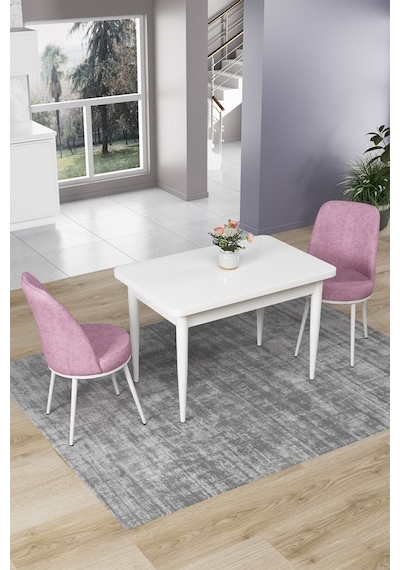 Canisa Concept Nil Serisi 70x110 Sabit Mutfak Masası Takımı Beyaz Masa 2 Pembe Sandalye Pembe Sandalyeler Beyaz Masa Canisa Concept Nil Serisi 70x110 Sabit Mutfak Masası Takımı Beyaz Masa 2 Pembe Sandalye Pembe Sandalyeler Beyaz Masa