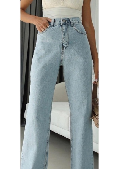 Lavajeans Mery 90's Buz Mavi Kar Yıkama Mavi Likralı Süper Extra Yüksek Bel Lavajeans Salaş Jean Pantolon Mavi02 Mavi