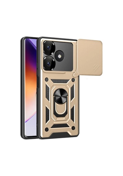 Magicool Xiaomi Redmi 13 4g Kılıf Pars Lens Yüzüklü Silikon - Gold
