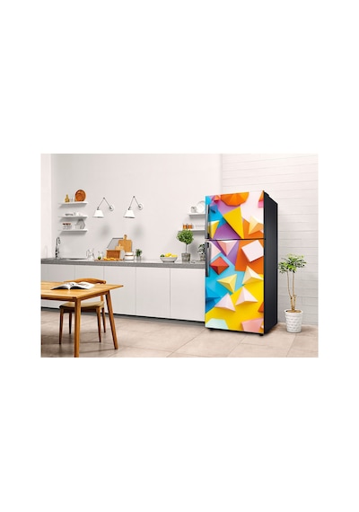 Renkli Geometrik Buzdolabı Kaplama Sticker Kendinden Yapışkanlı Folyo 75x200 Cm