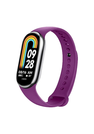 Xiaomi Mi Band 8 9 10 Uyumlu Akıllı Bileklik Silikon Kordon Kayış Mor