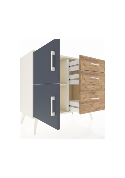 Hyperion Şifonyer Tek Raflı 3 Çekmeceli 2 Kapaklı 88x44x80 Aytaşı-antrasit/çam Antrasit/çam Hyperion Şifonyer Tek Raflı 3 Çekmeceli 2 Kapaklı 88x44x80 Aytaşı-antrasit/çam Antrasit/çam