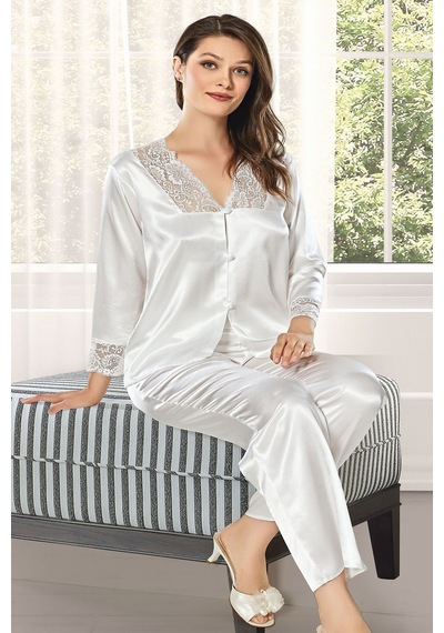 Alissa 8600 Kadın Çeyizlik Saten 6'lı Set-ekru Ekru