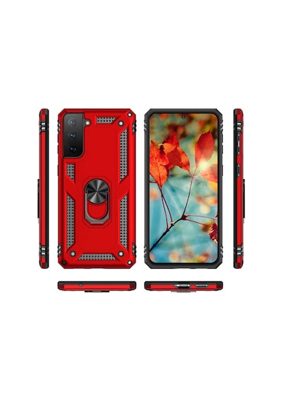 Galaxy S21 Fe Kılıf Zore Vega Yüzüklü Standlı Zırh Kılıf