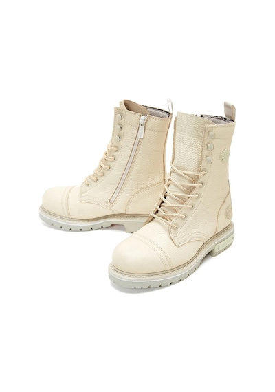 Harley Davidson Colmar Beige Baskılı Deri Kadın Bot Postal Ayakkabı Bej