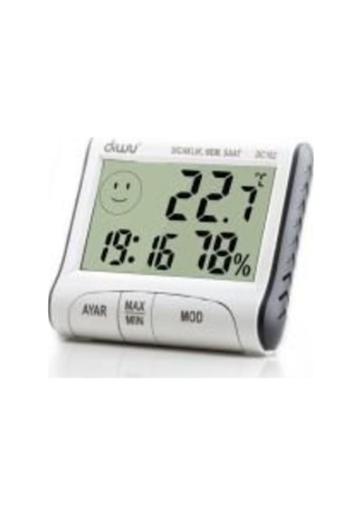 Diwu Dc102 İç Mekan Termometre Nem Ölçer Saat