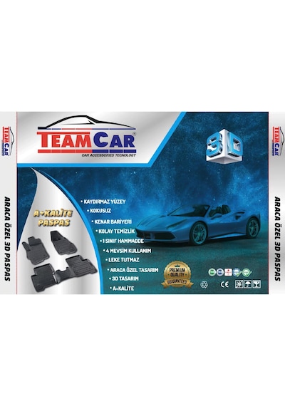 Teamcar Dacia Logan 2 Mcv Paspas Siyah 3D Havuzlu 2013-2020 Tam U