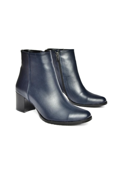 Fox Shoes G654013109 Lacivert Alçak Topuklu Kadın Bot Lacivert
