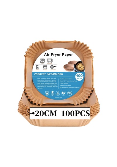 Mıopen Sıcak Hava Fritözleri İçin Fırın Kağıdı, 100 Adet Airfryer Pişirme Kağıdı, Yapışmaz, Yağa Dayanık