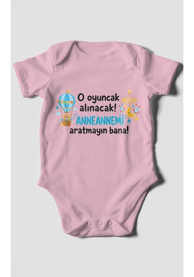 Morivokids Anneanneye Özel Kısa Kollu Bebek Body %100 Pamuk Zbn285-kk Koyu Pembe