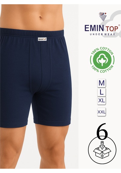 Mercan Erkek Boxer Short 6'lı - Lacivert Boxer Şort