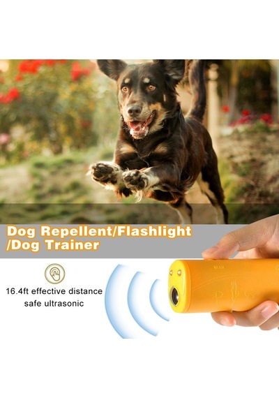 El Köpek Kovucu Eğitmen El Feneri Ultrasonik Köpek Caydırıcı 16.4ft Aralığı Bark Stoper Köpek Eğitimi
