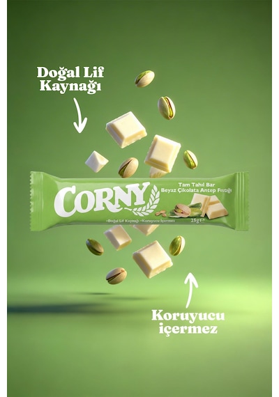 Corny Tam Tahıl Bar Beyaz Çikolata Antep Fıstığı X 12 Adet