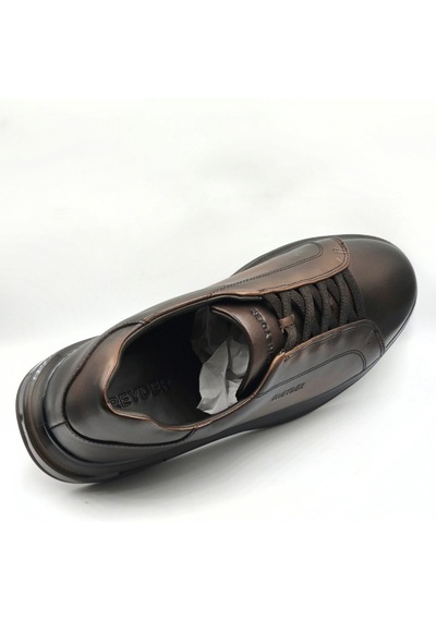 Greyder 64726 Kahve Hakiki Deri Slip-on Bağcıklı Erkek Deri Sneaker Ayakkabı