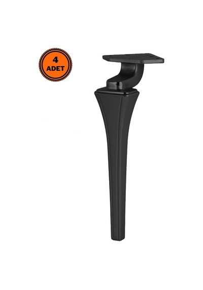 4 Adet Venüs Lüx Metal Ayak 21 Cm Mat Siyah Mobilya Koltuk Ayağı