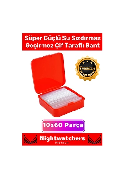 Deluxe Süper Güçlü Yapışkan Kolay Çıkarılabilir Çok Amaçlı 60 Parça Çift Taraflı Şeffaf Bant 10 Adet