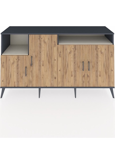 Kronos Konsol 5 Raflı 4 Kapaklı 176x59x99 Antrasit-çam/aytaşı Atlas Çam/aytası - Antrasıt