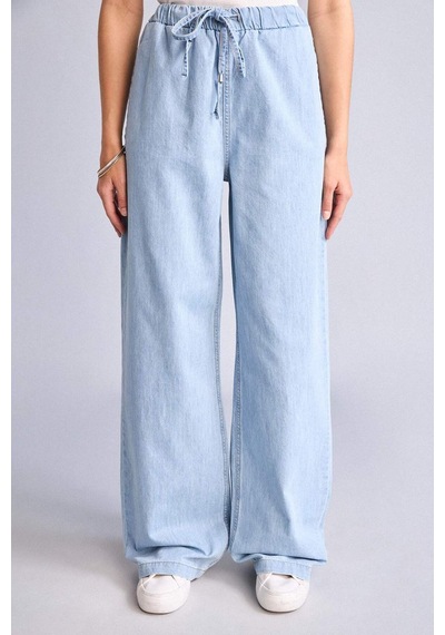 Defacto Wıde Leg Yüksek Bel Mavi Jean Pantolon I0051ax26hsnm85 İndigo-nm85