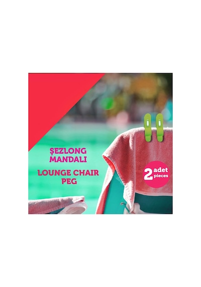 Boldy Renkli Plaj Mandalı-Şezlong Mandalı-Havlu Mandalı (2 Adet) (403803595) Beyaz Çok Renkli