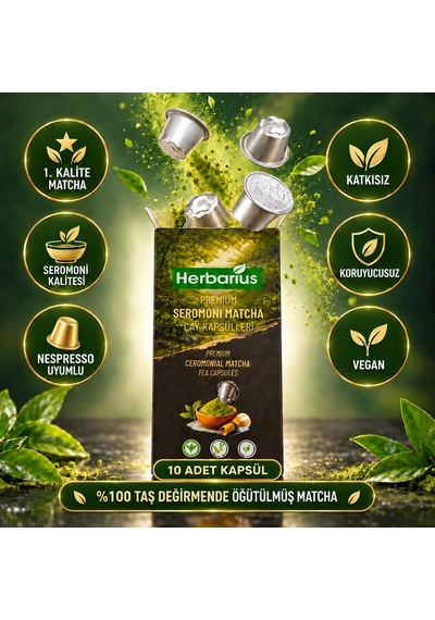Herbarius Premium Seromoni Matcha Çayı Kapsülü Nespresso Uyumlu 10'lu